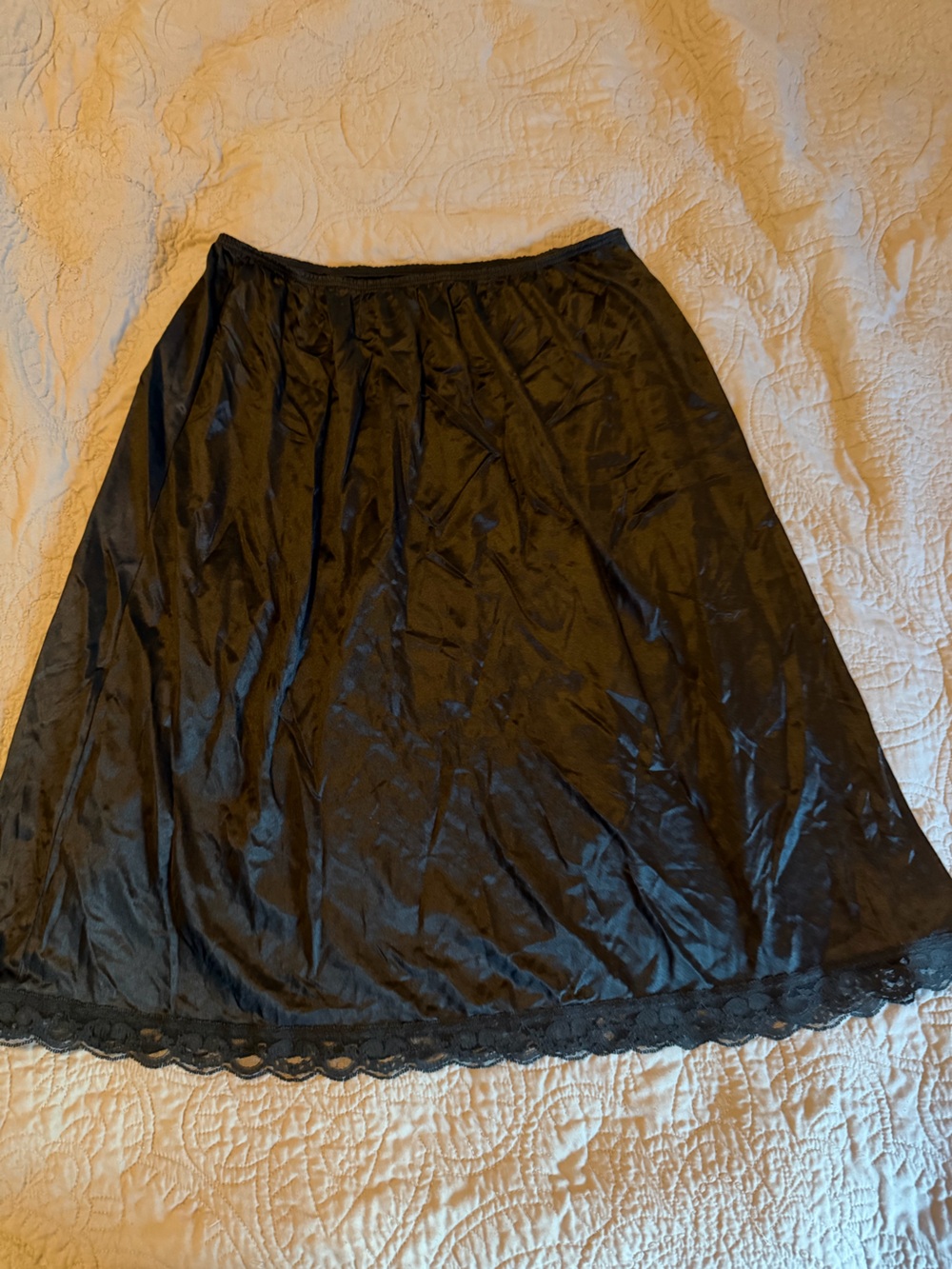 Deena vintage black slip skirt- Women's Half Slip Skirt